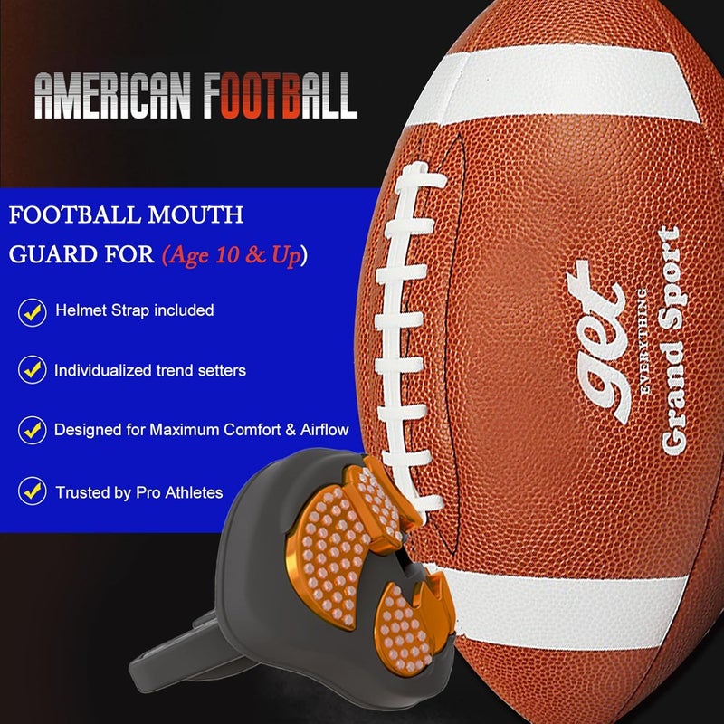 LeCool Football Mouth Guard with Connected Strap- 3D Beast Chrome Adult and Youth Mouth Guard-Mouth Piece for Sports for Maximum Air Flow and Teeth Protection - Image 2